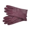 Dámské vínové kožené rukavice s teplou podšívkou - Seeberger