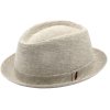 Látkový béžový klobouk od Marone - látkový lněný klobouk