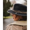 Černý pánský klobouk RELOADED – ručně zdobený vlněný klobouk s vintage efektem