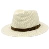 Nemačkavý světle béžový letní klobouk – celulóza s koženým páskem | Carlsbad Hat