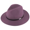 Klobouk fedora plstěný - starorůžový s koženým pleteným páskem - Fiebig