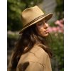 Borsalino Argentina – Skládací klobouk z háčkované rafie s širokou krempou hnědý pasek