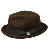 Hnědý pork pie klobouk s hnědou stuhou -  Goorin Bros