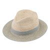 Šedý letní klobouk fedora Fiebig – Traveller Raffia