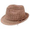 Trilby Raffia - slaměný klobouk crochet růžový