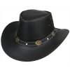 Australský klobouk kožený -  černý kožený klobouk SCIPPIS RENO