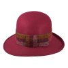 Dámský plstěný červený klobouček Cloche - Fiebig