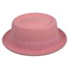 Plstěný klobouk porkpie Crushable - Fiebig  - růžový klobouk 305017