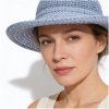 Dámský modrý letní klobouk od Fiebig