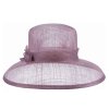 Cloche ametyst slavnostní klobouk s ozdobou - ze sisálové slámy