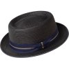 Pánský letní klobouk Bailey Carver černý – s kontrastní stuhou a nízkou krempou