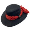 Jacaru Jillaroo černý – dámský klobouk z broušené kůže s šátkem