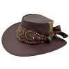 Jacaru Ladies Breeze hnědý – dámský klobouk z klokaní kůže s šátkem