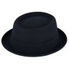 Plstěný klobouk porkpie - Fiebig  - modrý klobouk