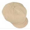 8-dílna béžová dámská bekovka od Mayser - Camila Newsboy Cap - ušní klapky