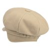 8-dílna béžová dámská bekovka od Mayser - Camila Newsboy Cap - ušní klapky