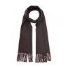 Hnědá šála z panenské vlny 37×180 cm