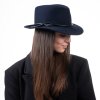 Dámský luxusní modrý klobouk s kašmírem - Pita