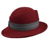Dámský nemačkavý červený klobouček  - Jana