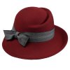 Dámský nemačkavý červený klobouček  - Jana
