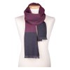 Dvoubarevná vlněná šála Ma.Al.Bi. – vínová a grafitová, 35×180 cm