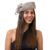 Dámská šedá letní slaměná lodička - pillbox nebo Kennedyovka -  Seeberger
