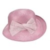 Růžový slavnostní letní klobouk s jemnou krempou