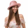 Růžový slavnostní letní klobouk s jemnou krempou