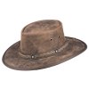 Squashy Bronco –  hnědý skládací kožený klobouk z Austrálie