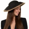 Černý dámský letní klobouk Seeberger se světlým lemem
