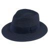 Letní fedora modrý klobouk od Fiebig se stuhou - Traveller