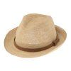 Trilby Raffia - slaměný béžový Crochet klobouk s semišovou stuhou