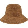 Dámský letní nemačkavý slaměný hnědý klobouk Cloche  - Crochet Cloche