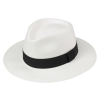 Letní panamský bílý klobouk Fedora s černou stuhou - Ekvádorská panama