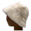 Chlupatý světle béžový klobouček - Bucket Hat - Umělá kožešina