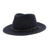 Tmavě modrý nemačkavý plstěný klobouk fedora – Traveller