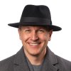 Cestovní nemačkavý klobouk vlněný od Fiebig - černý s černou stuhou