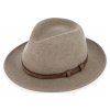 Cestovní odolný klobouk vlněný od Fiebig - Traveller voděodolný a nemačkavý - barva taupe