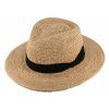 Slaměný béžový klobouk - Fedora Raffia