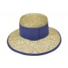 Dámský letní slaměný (mořská tráva) klobouk s modrou stuhou - Seeberger since 1890