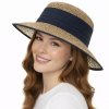Dámský letní slaměný (mořská tráva) klobouk s modrou stuhou - Seeberger since 1890
