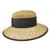 Dámský béžový letní slaměný (mořská tráva) klobouk s černou stuhou - Seeberger since 1890