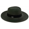 Panamský klobouk - Porkpie s širší krempou - zelený panamský klobouk - UV faktor 60