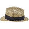 Slaměný klobouk z mořské trávy s černou stuhou - Trilby