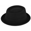 Plstěný klobouk porkpie - Fiebig  - černý klobouk