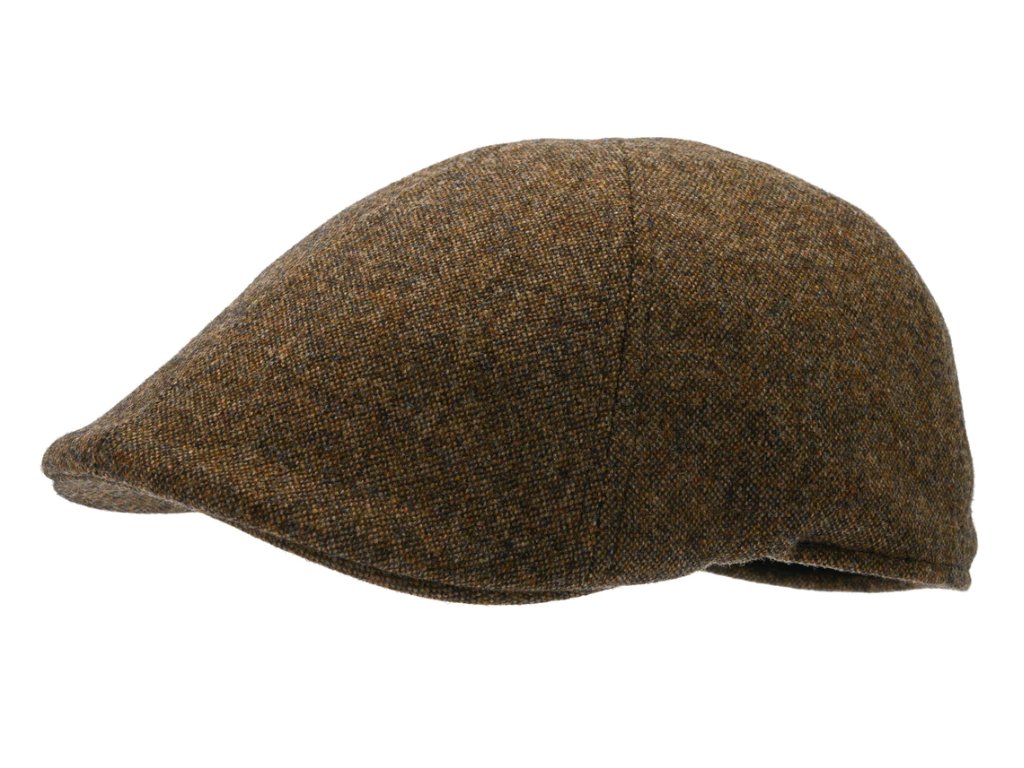 Pánska zimná hnedá tvídová vlnená bekovka - Luke Moon Vintage Brown - Ivy Cap