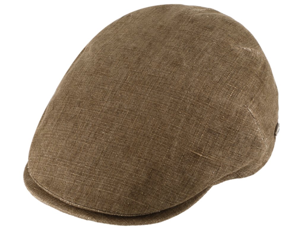 Pánska ľanová letná čiapka Fiebig od roku 1903 hnedá (UV filter 50, ochranný faktor)