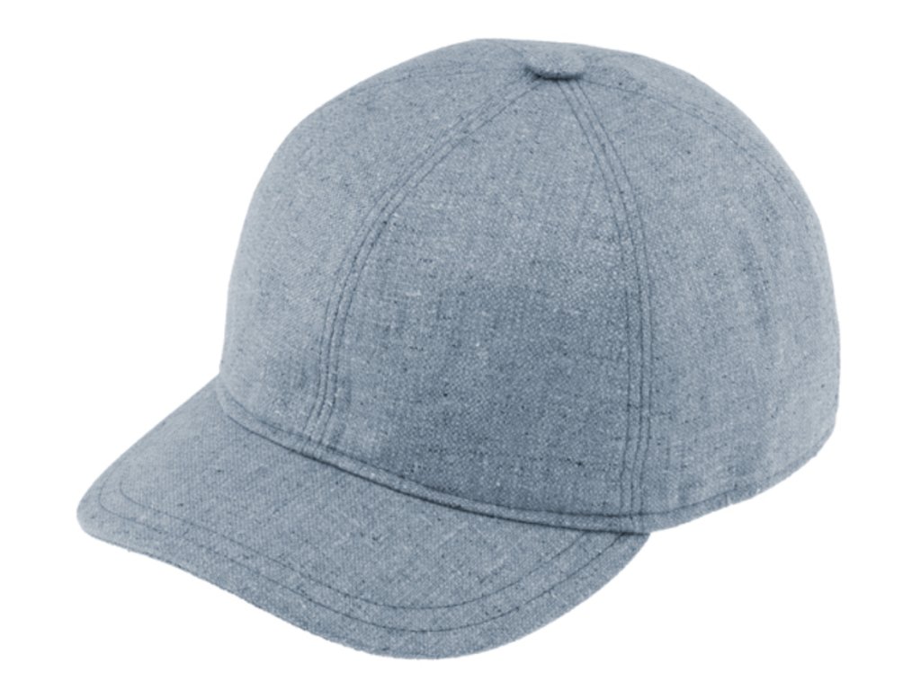 Luxusná hodvábna šedo-modrá hodvábna šiltovka - Baseball Cap (UV filter 50, ochranný faktor)