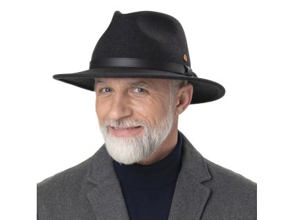 Cestovný nekrčivý vodeodolný sivý klobúk Mayser - Marvin Mayser