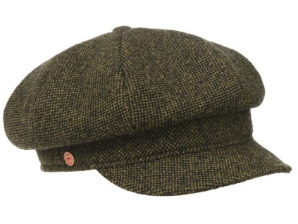 8-dielna bekovka od Mayser - Coco Tweed Newsboy Cap - zelený tvíd